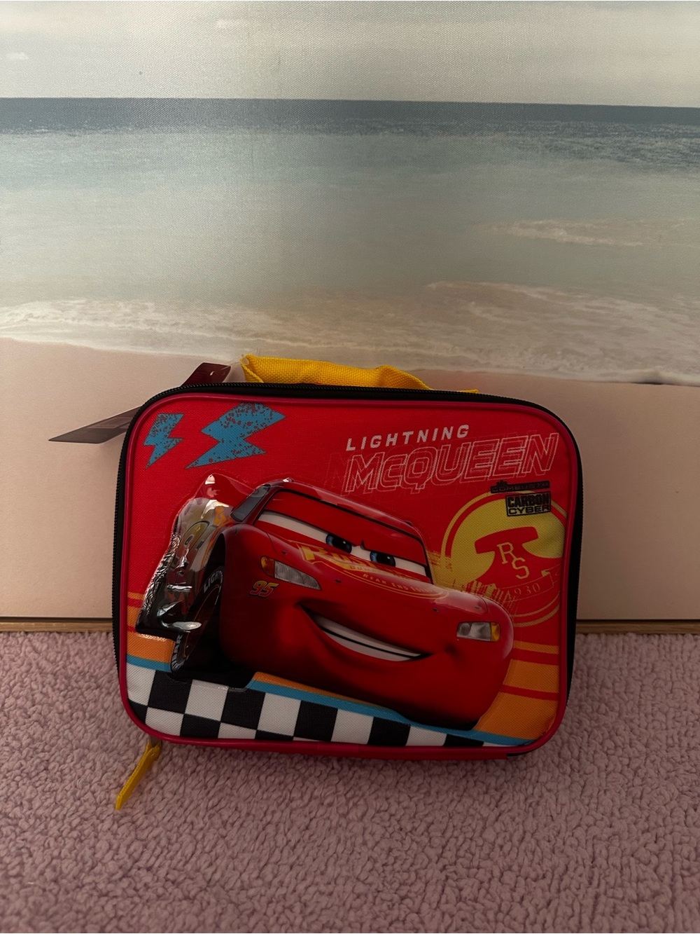 Disney Lightning McQueen Red and Yellow Kids Lunch Bag
